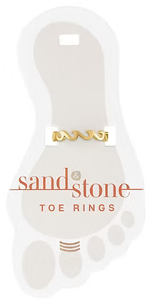 Gold Infinity Wave Sand & Stone Toe Ring