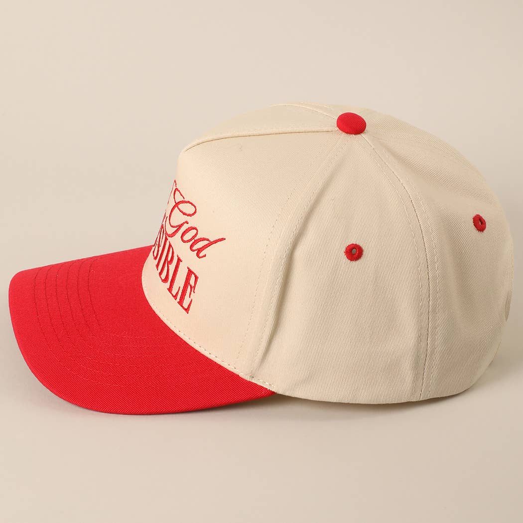 With God All Possible Embroidery Baseball Cap