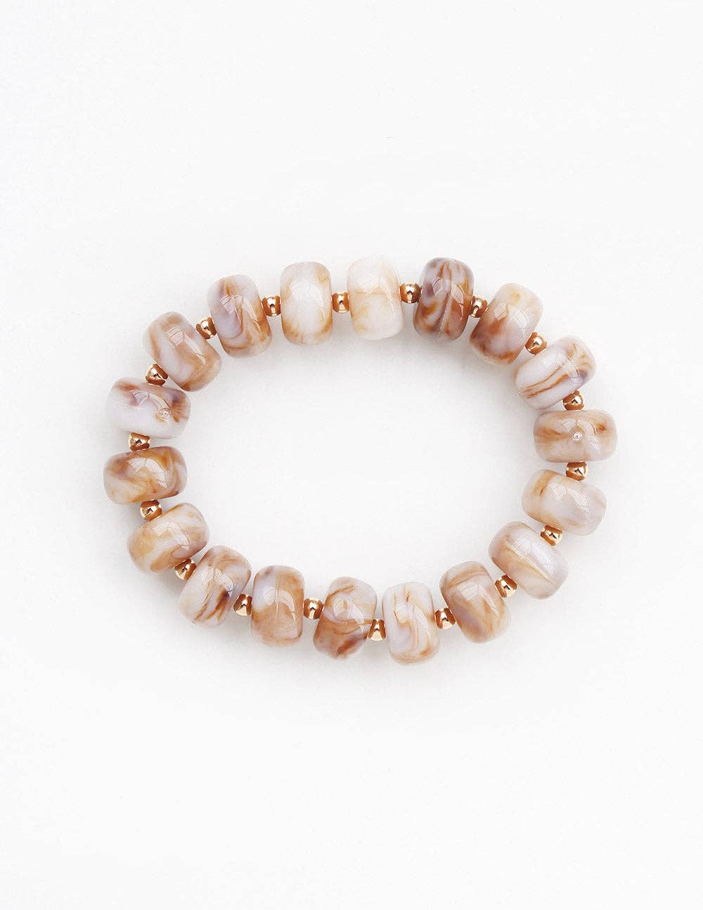 Natural/Brown Acrylic Oval Stretch Bracelet