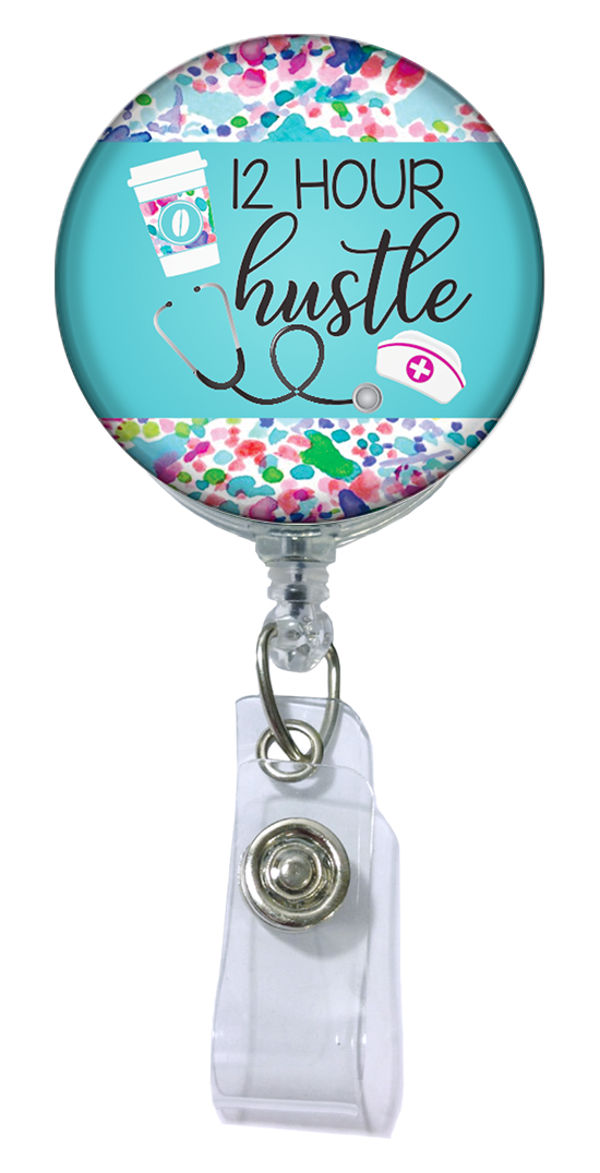 12 Hour Hustle - Badge Graphix with Rhinestones