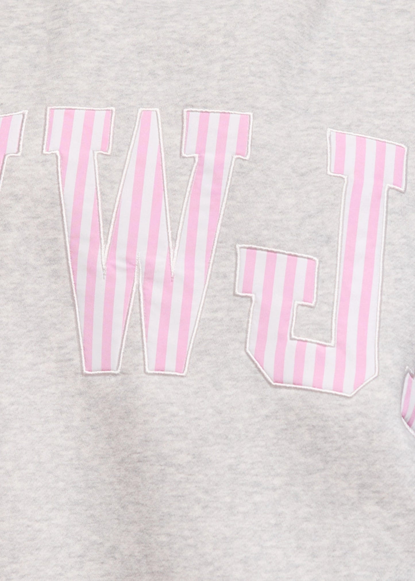 STRIPED WWJD EMBROIDERED MOCKNECK SWEATSHIRT - PINK