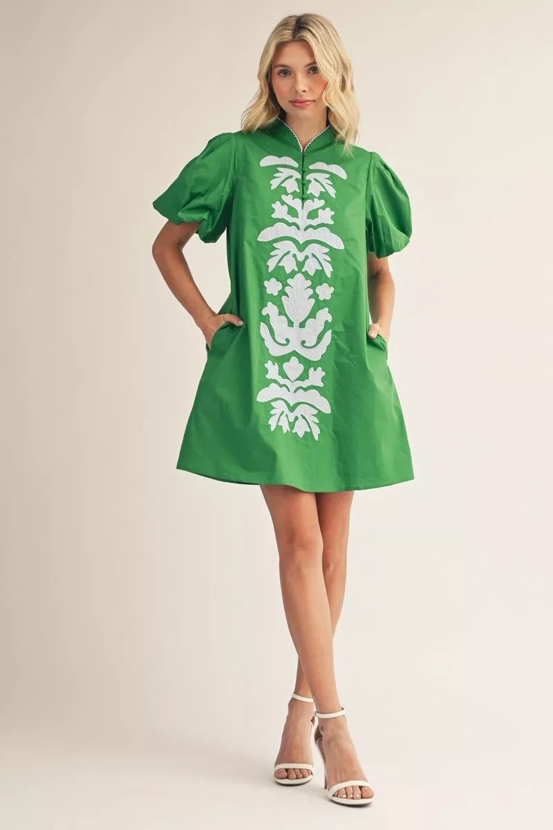 CARLA DRESS - KELLY GREEN