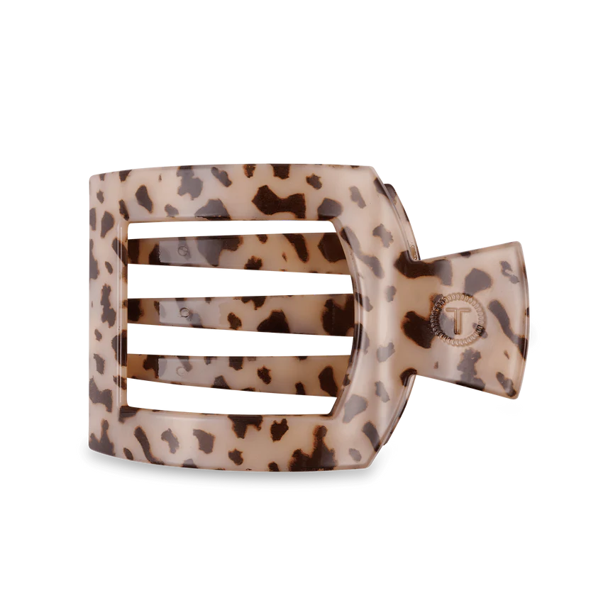 TELETIES Flat Square Hair Clip - Unbreakable Hair Accessory for Laying Back, Yoga, and Thick Hair