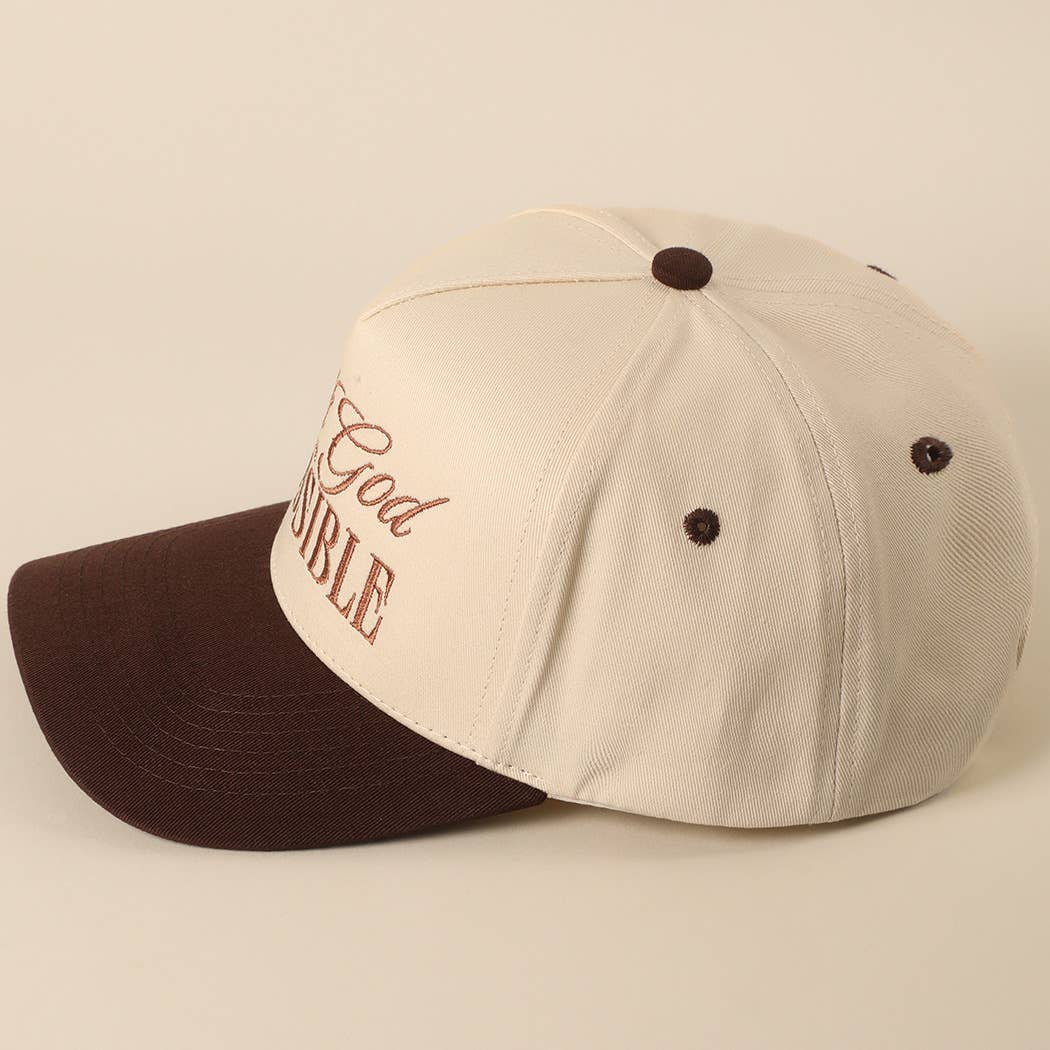 With God All Possible Embroidery Baseball Cap