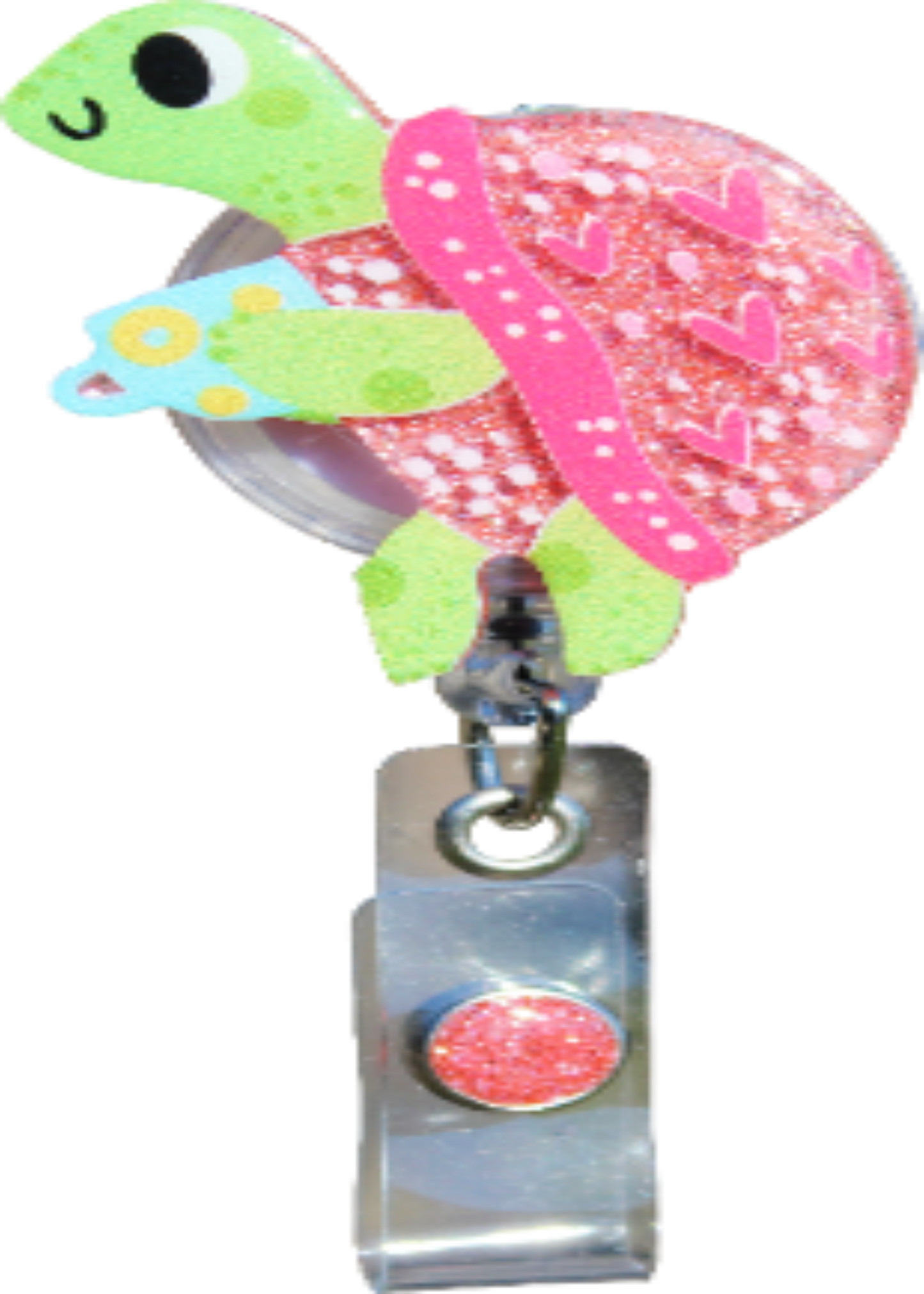 Glitterific Badge Reel Turtle