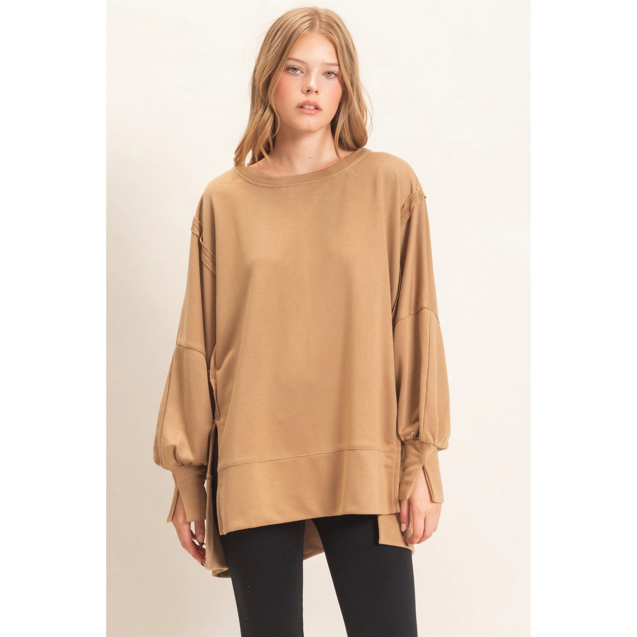 JAMIE CREW NECK - CAMEL