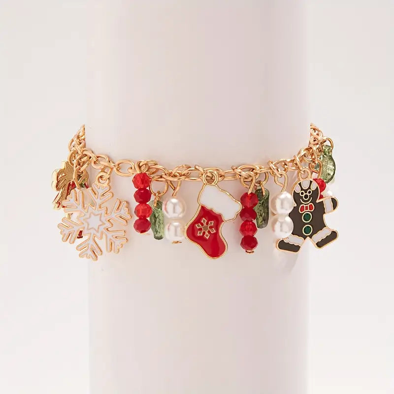 CHRISTMAS CHARM BRACELET - GOLDEN