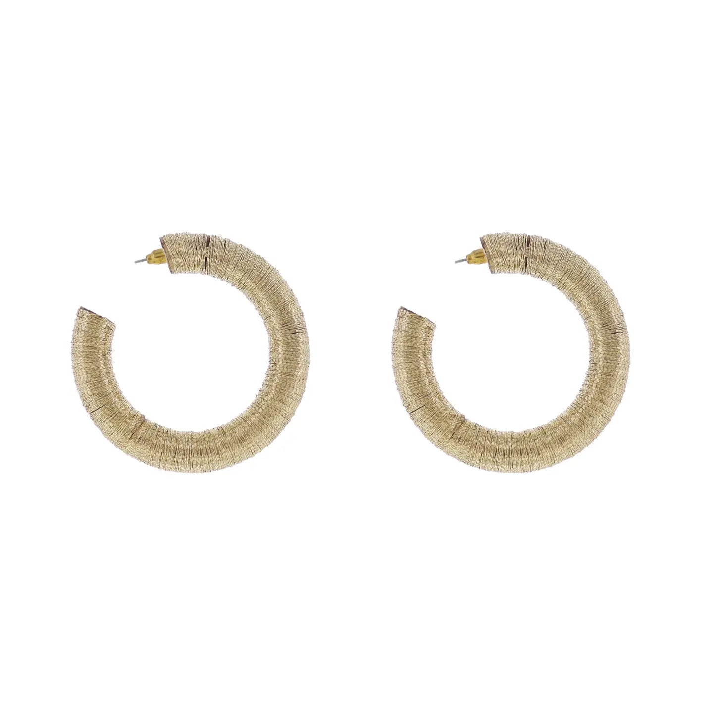 GOLD THREAD HOOP EARRINGS