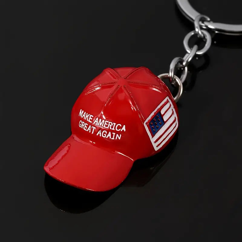 1pc Patriotic Red "Make America Great Again" Hat Keychain