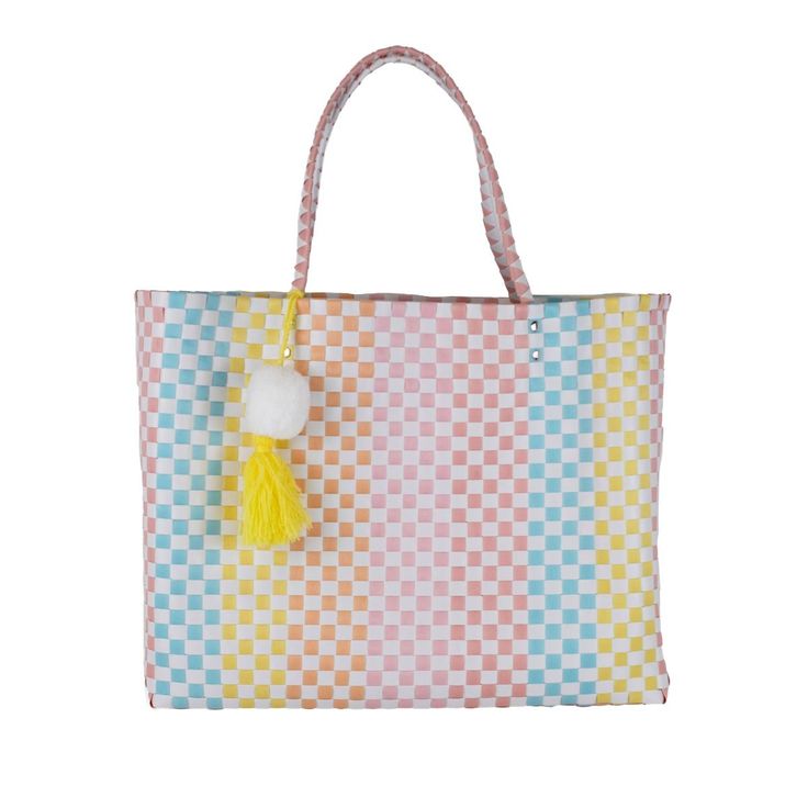 Sabrina Woven Tote Multi/White