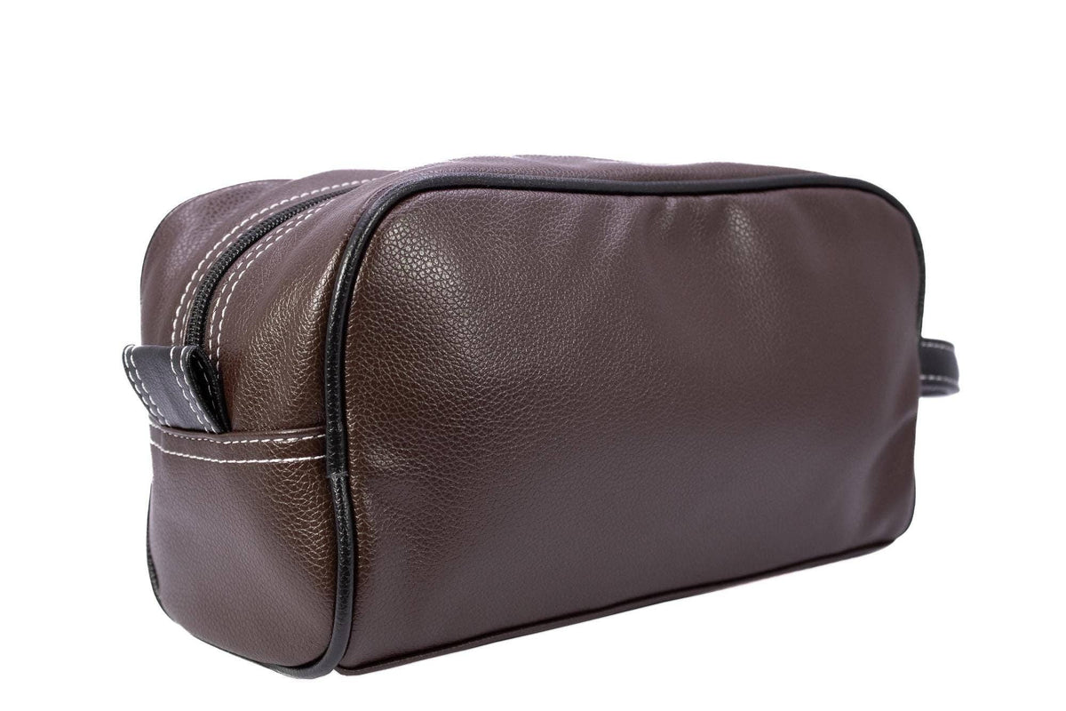 Cotton Boll Men’s Brown Pebble Toiletry Bag