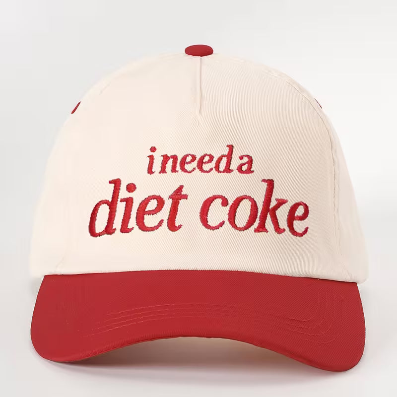 DIET COKE HAT : RED AND OFF-WHITE