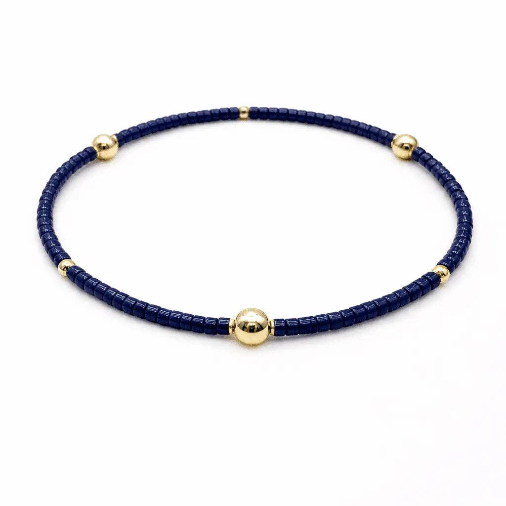 Game Day - Navy & Gold Filled Bracelet