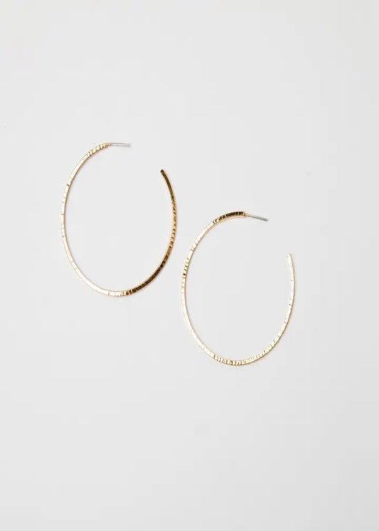 Thin Hammered Hoops
