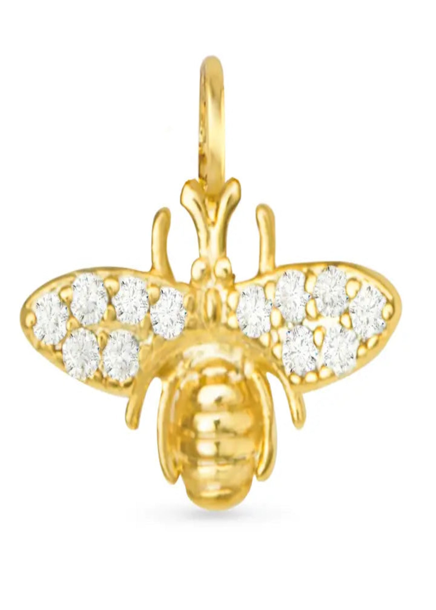 Cz Bee Necklace Charm - Gold