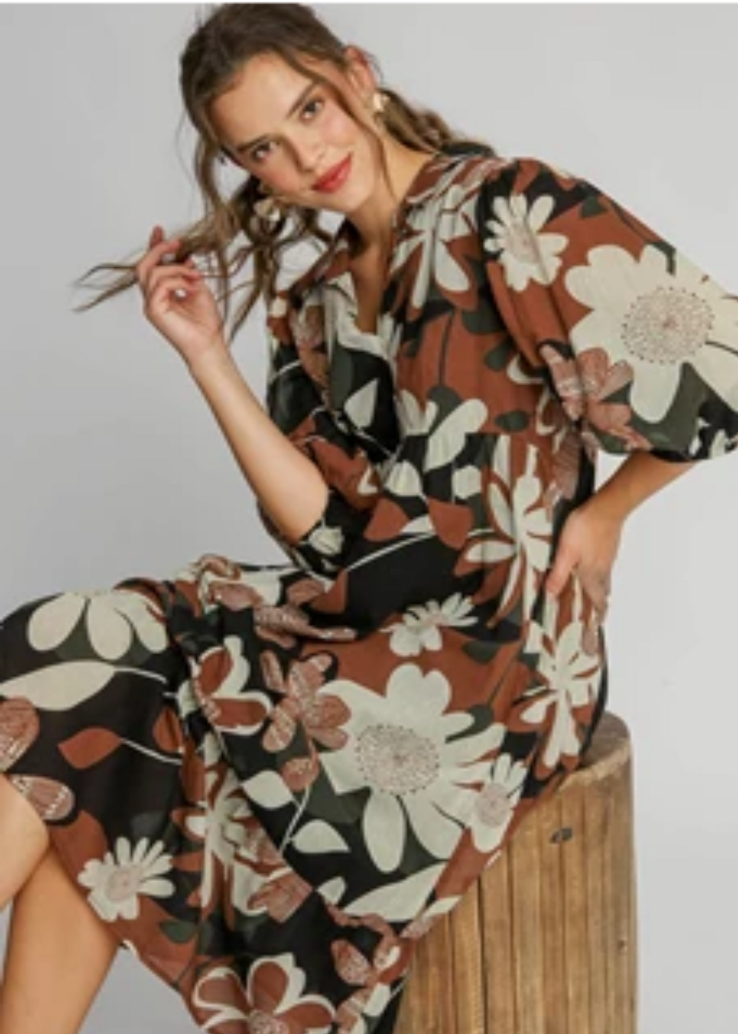 LAINEY DRESS - RUST MIX