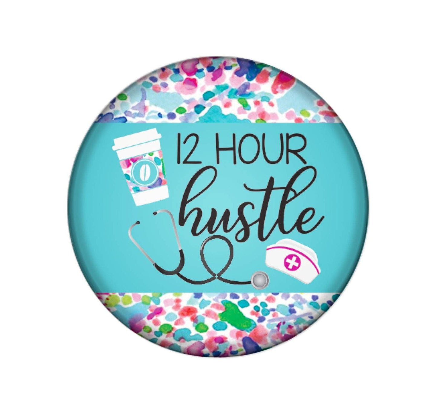 12 Hour Hustle - Badge Graphix with Rhinestones