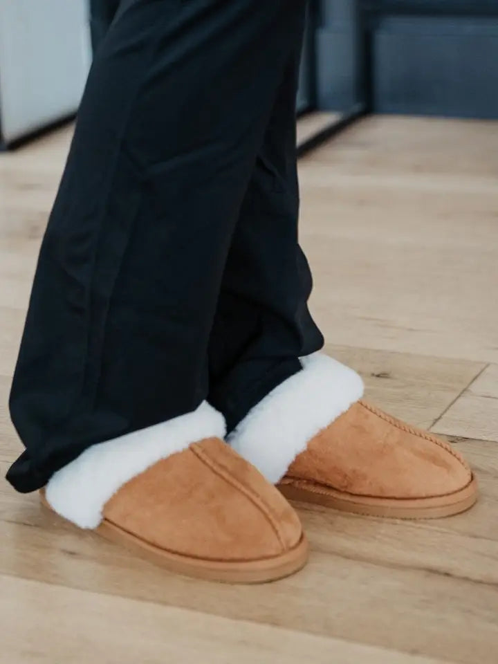 Chestnut Faux Fur Slip-On House Shoes
