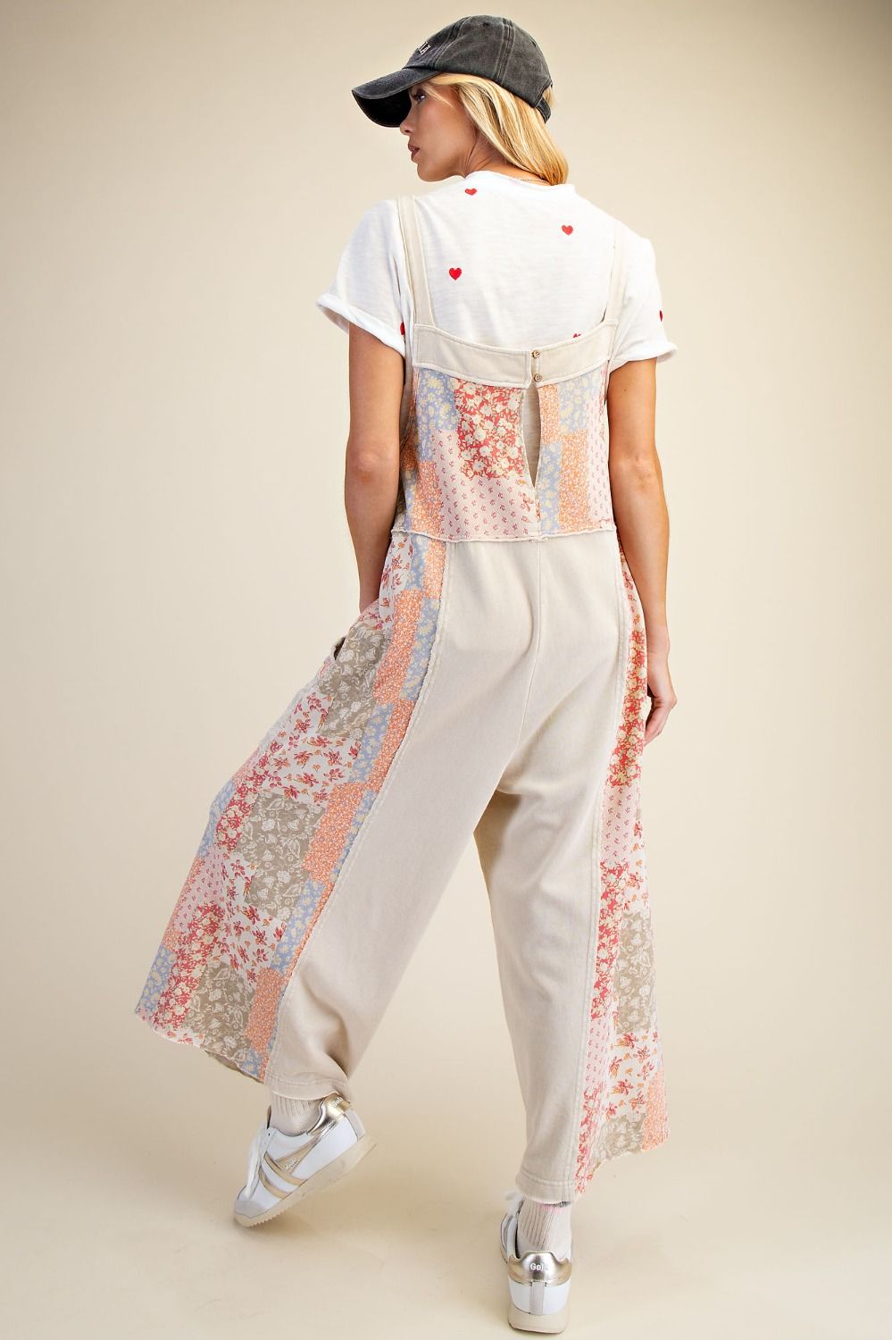 VELORA PATCHWORK JUMPSUIT - ECRU