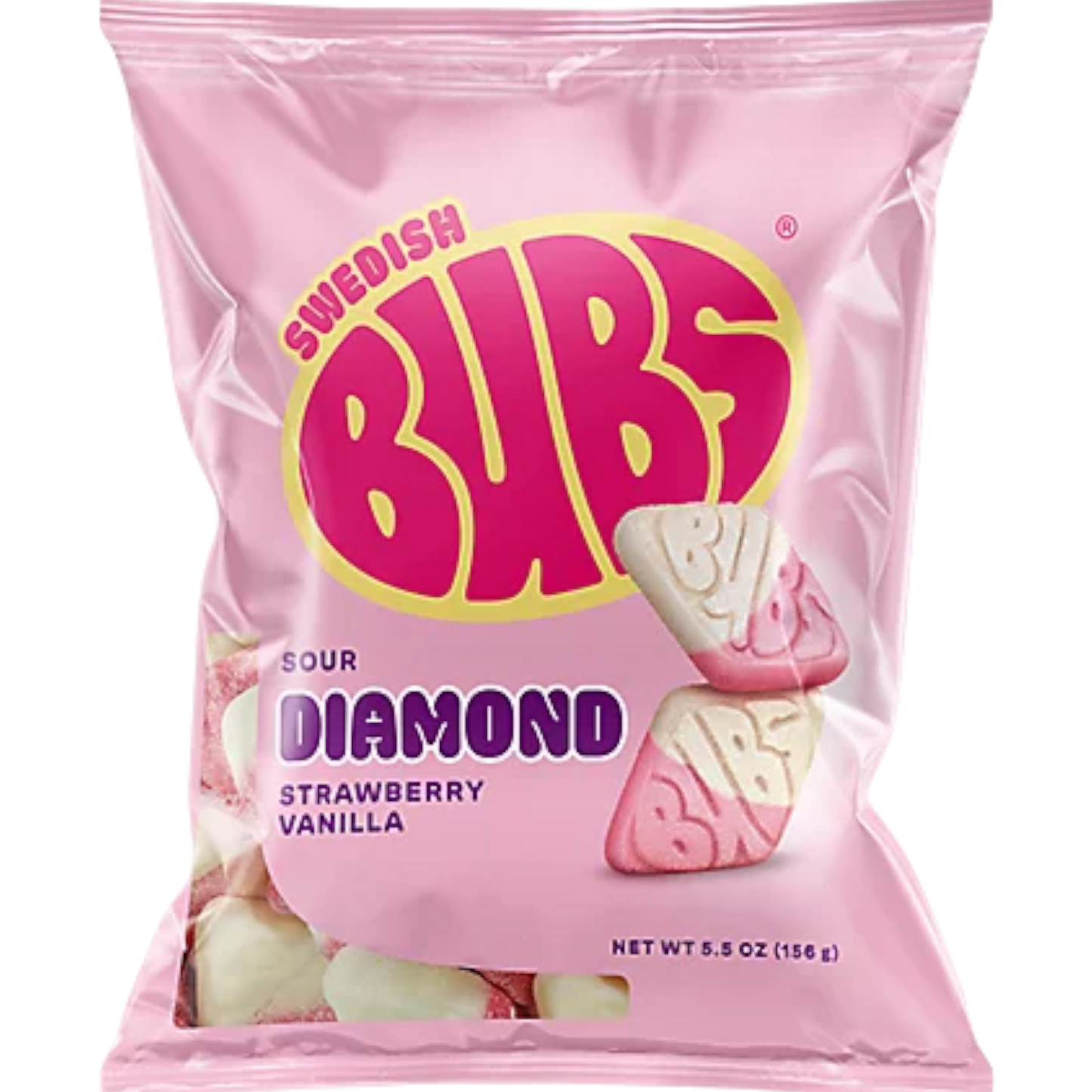 Bubs Sour Diamond Strawberry Vanilla Swedish Candy