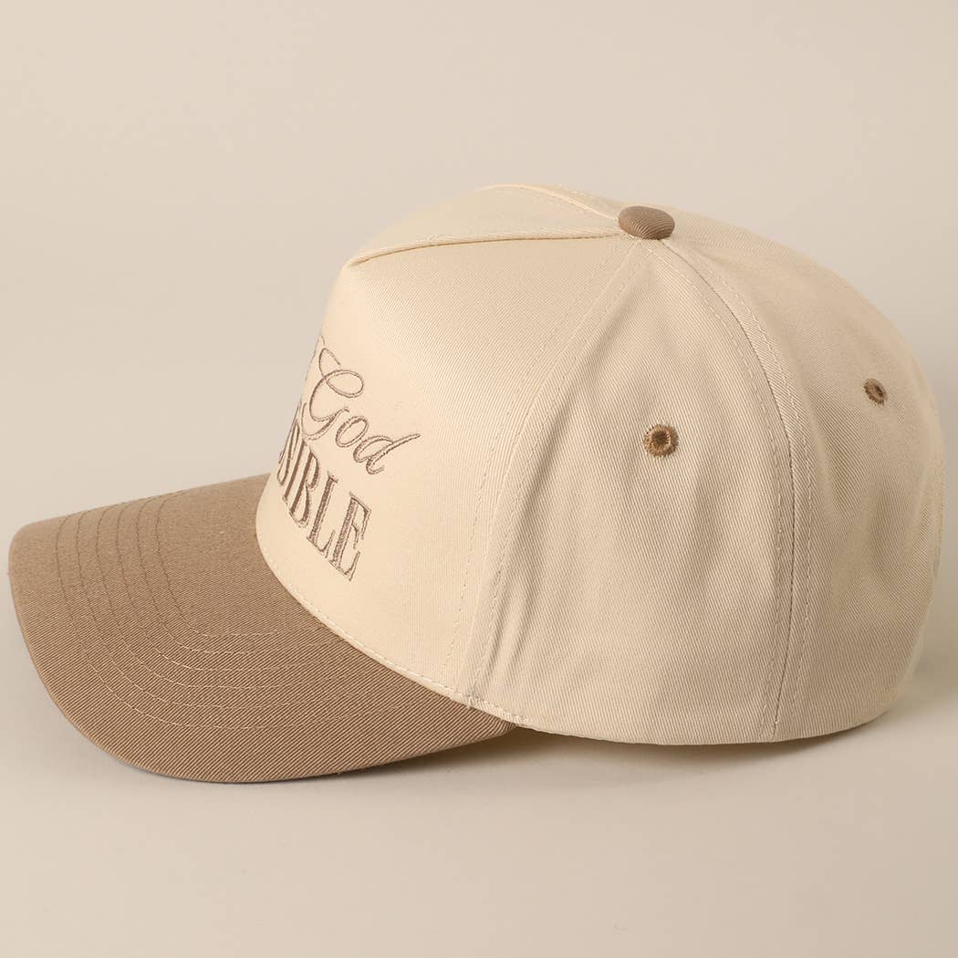 With God All Possible Embroidery Baseball Cap
