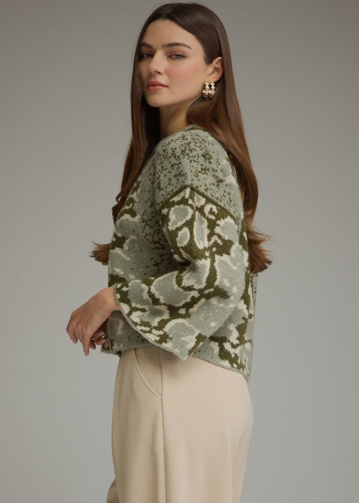 ALIX TOP - OLIVE SNAKE PRINT