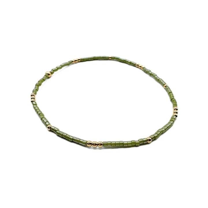 2mm Newport EVERGREEN + Gold Filled Waterproof Bracelet