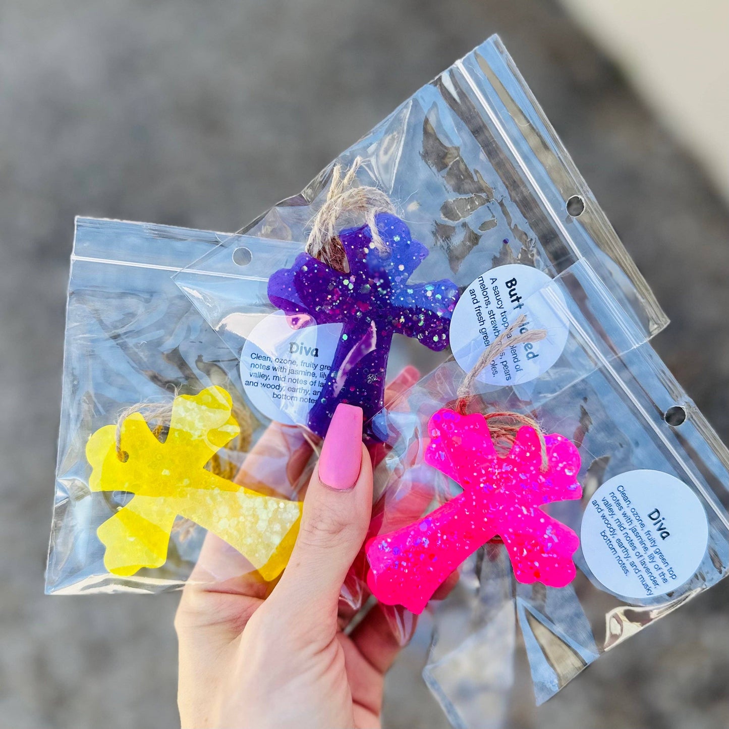 Easter Mini Cross Car Freshie