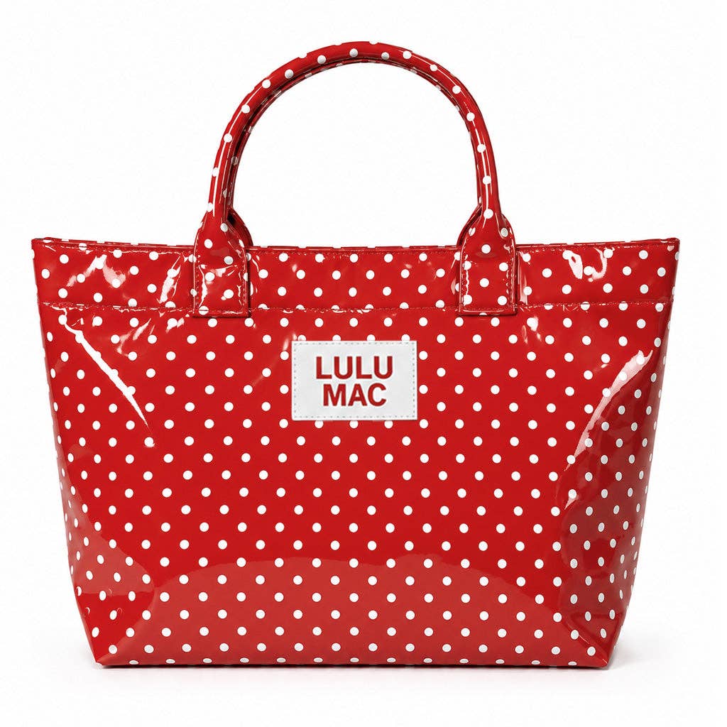 TOTE BAG RED/WHITE DOT