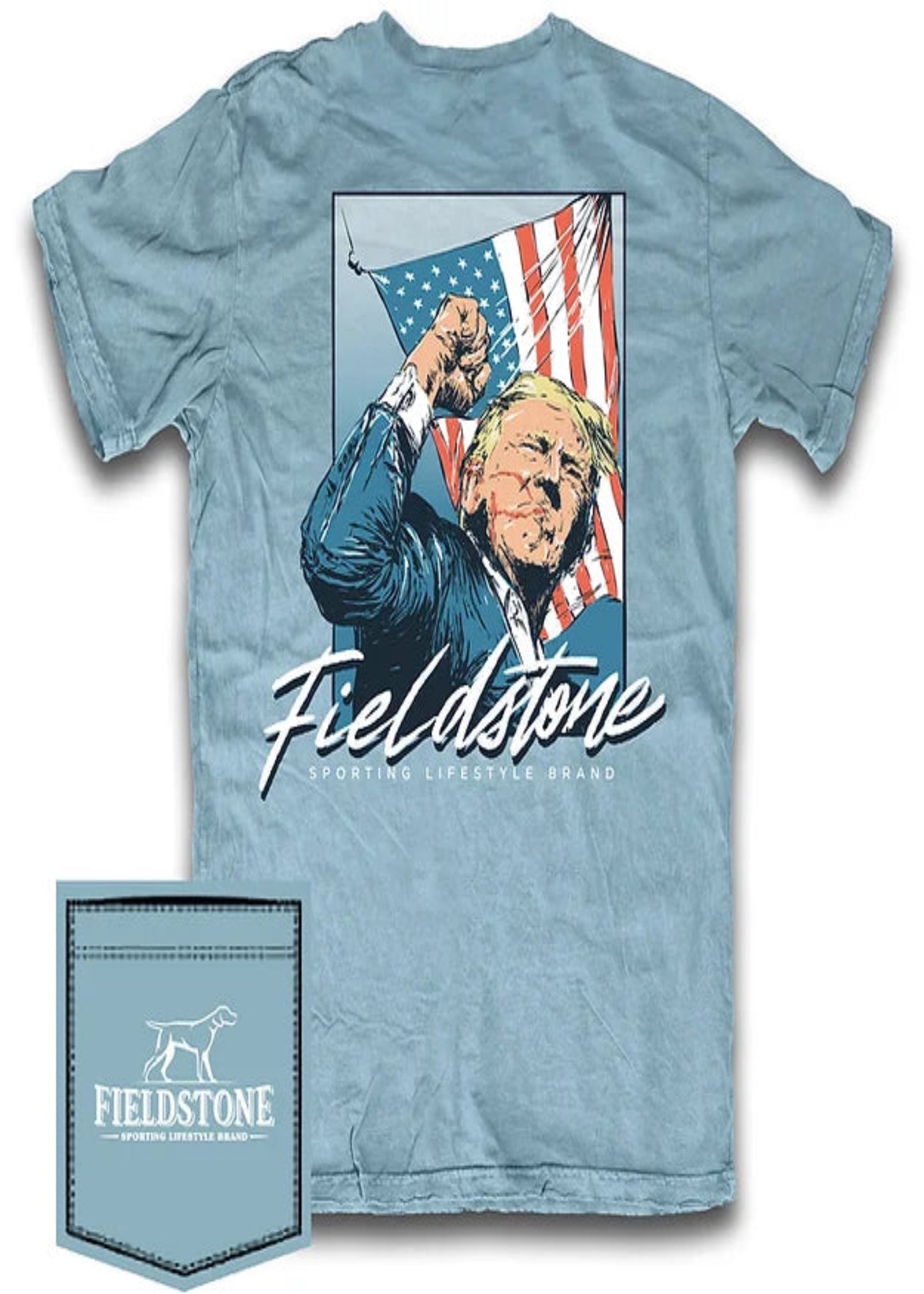 TRUMP FIGHT TEE - ICE BLUE DIS