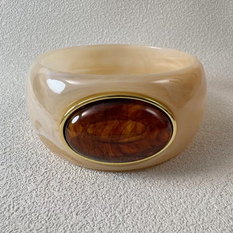 MARBLE WIDE BRACELET - KHAKI