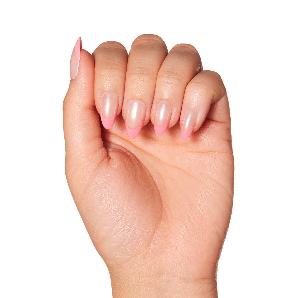Glamnetic Bubble Gum Glaze Press-On Nails|Pink French Tip|Pink