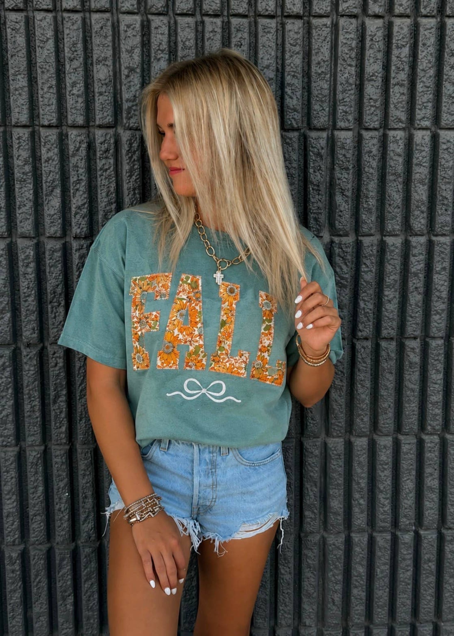Bow Fall Floral Short Sleeve