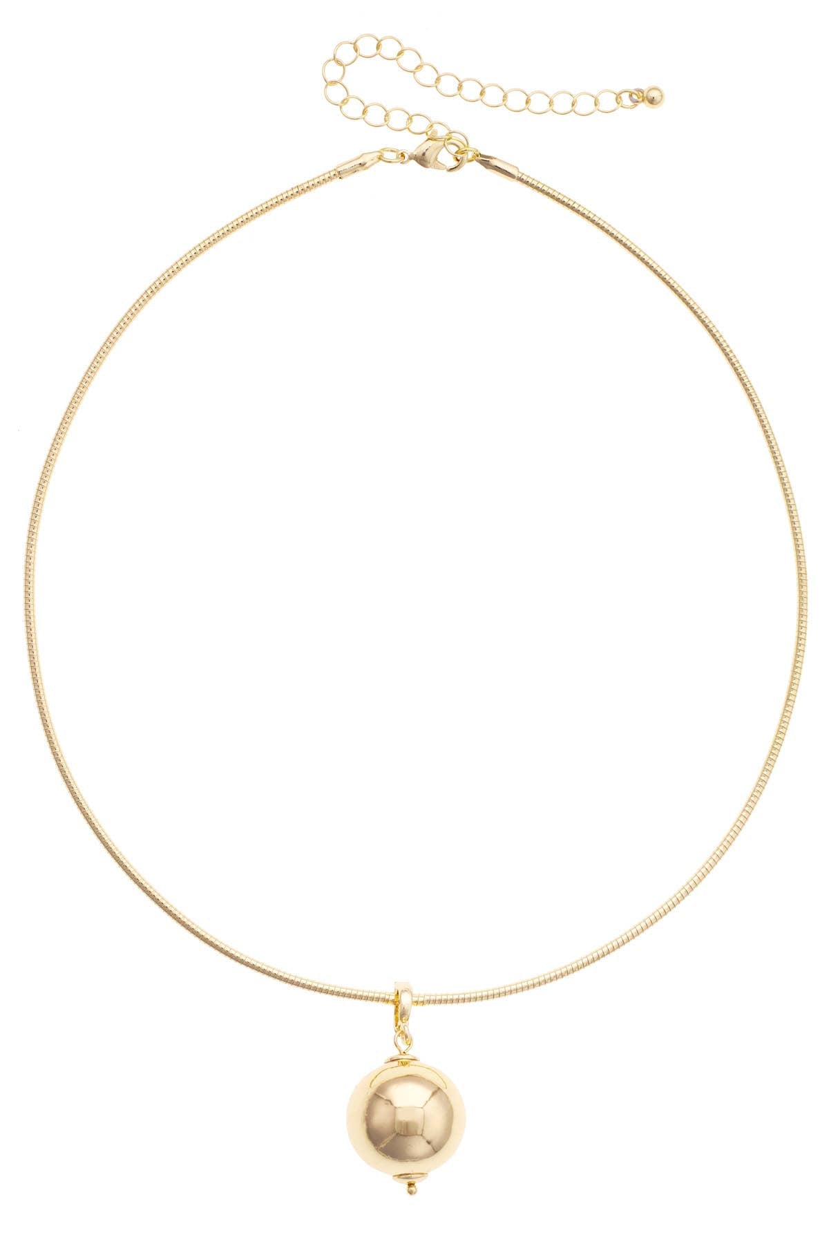 Orb Skinny Collar Necklace in Shiny Gold