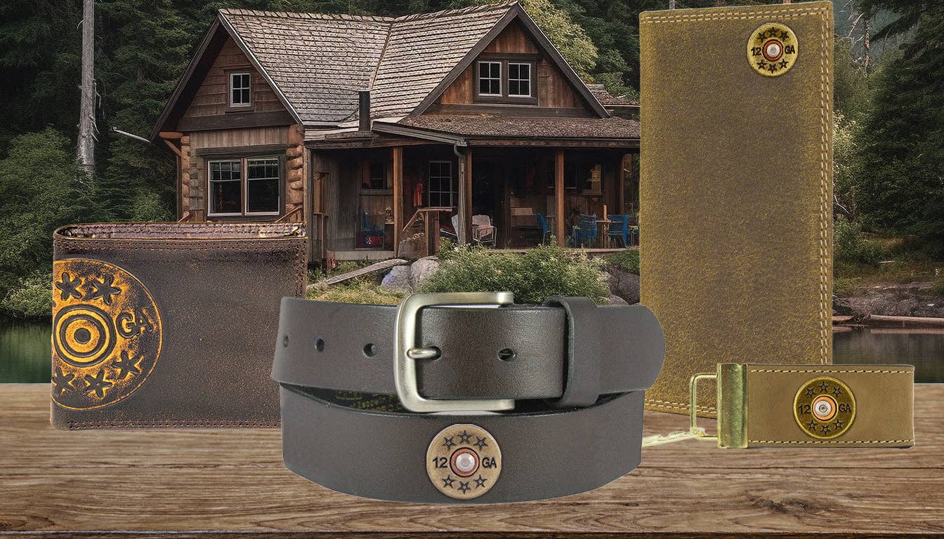 Shotshell Men's Brown Leather Concho Belt
