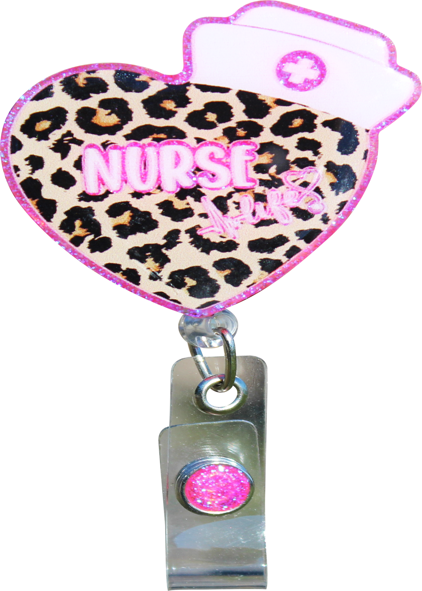 Glitterific Badge Reel Nurse Heart