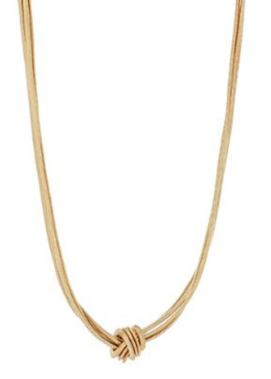 4 LAYERED KNOTTED SNAKE CHAIN NECKLACE