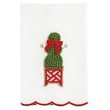 Snowman Tree Topiary Towel