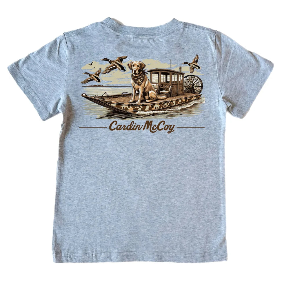 KIDS' DUCK BOAT TEE - HEATHER GRAY