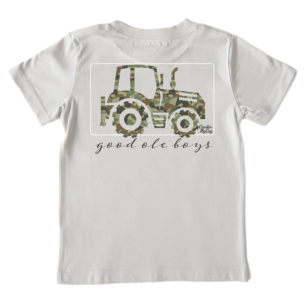 KIDS' GOOD OLE BOY TRACTOR TEE - ICE GRAY