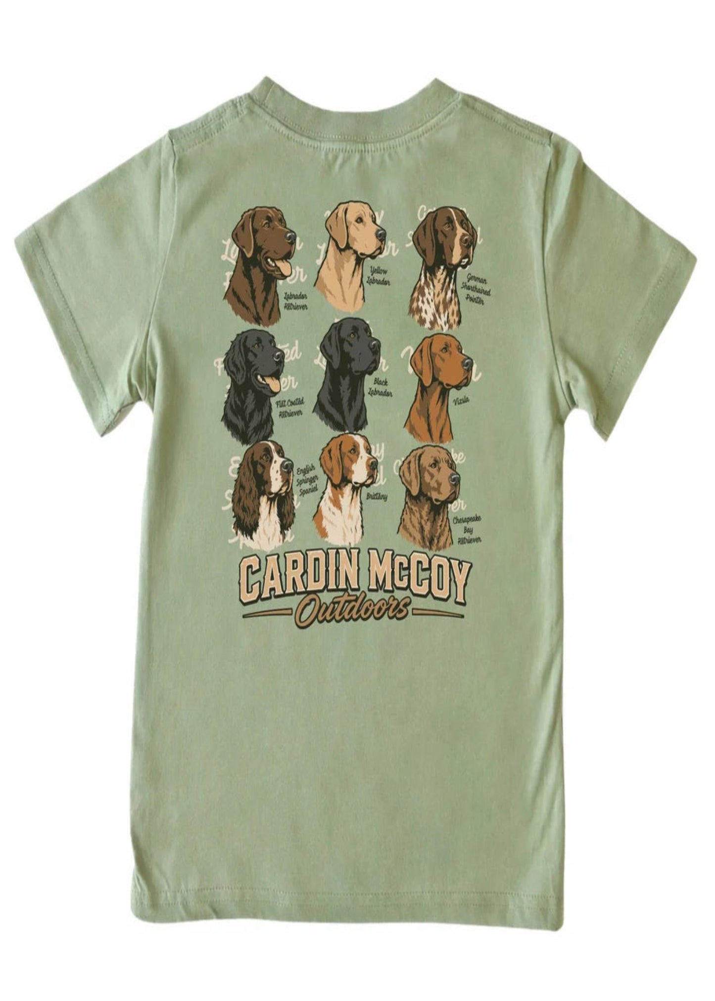 KIDS' HUNTING DOG OUTDOORS SHORT-SLEEVE TEE - OLIVE