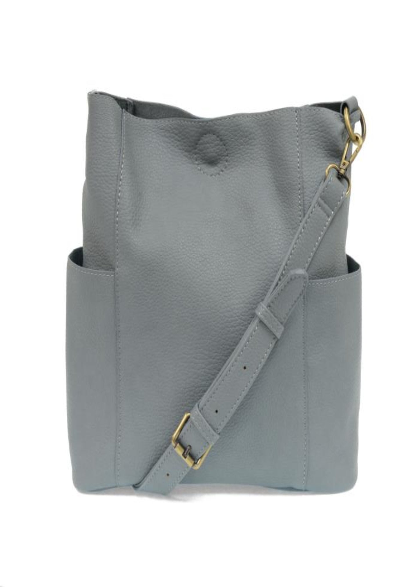 KAYLEIGH SIDE POCKET BUCKET BAG-DUSTY BLUE