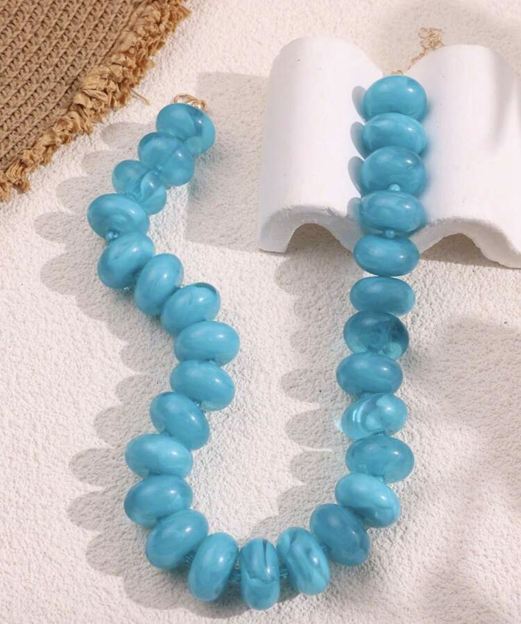 BOHEMIAN BEADED NECKLACE - BLUE