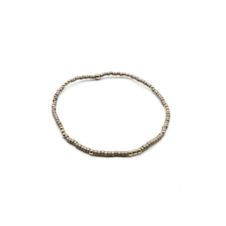 2mm Newport PEWTER + Gold Filled Waterproof Bracelet