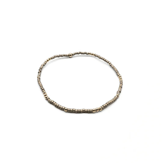 2mm Newport PEWTER + Gold Filled Waterproof Bracelet