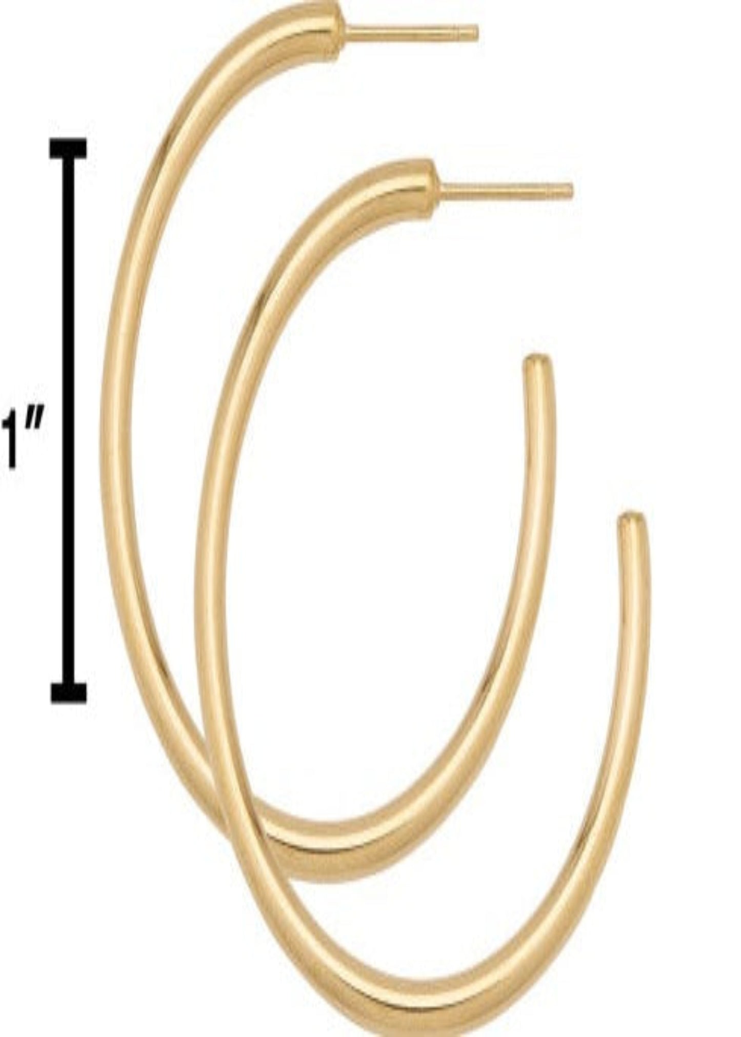 SMALL HOLLOW HOOP-14KT GOLD : 40MM