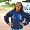 NAVY MULTI STITCH SWEATSHIRT - KIDS