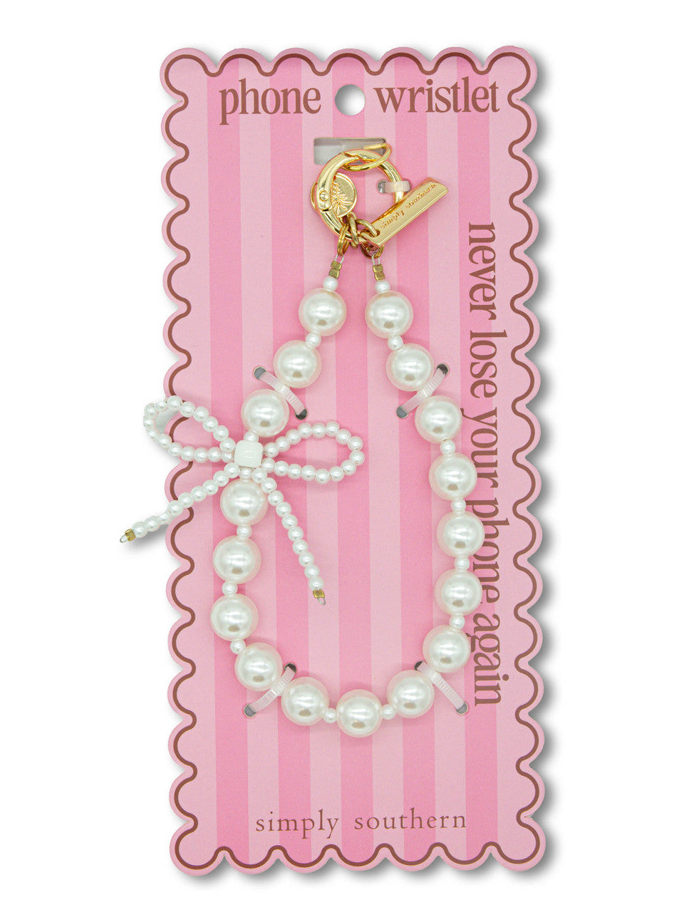 PHONE WRISTLET - PEARL BOW