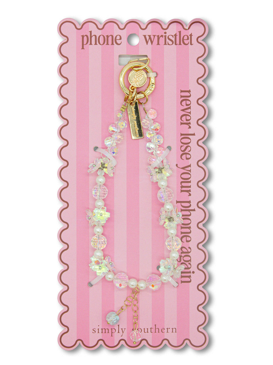 PHONE WRISTLET - CRYSTAL TWO DROP