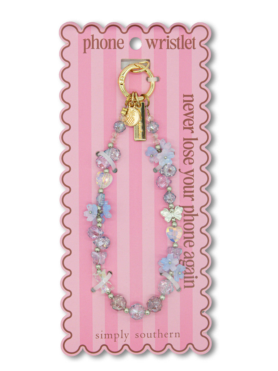 PHONE WRISTLET - BLUE FLOWER